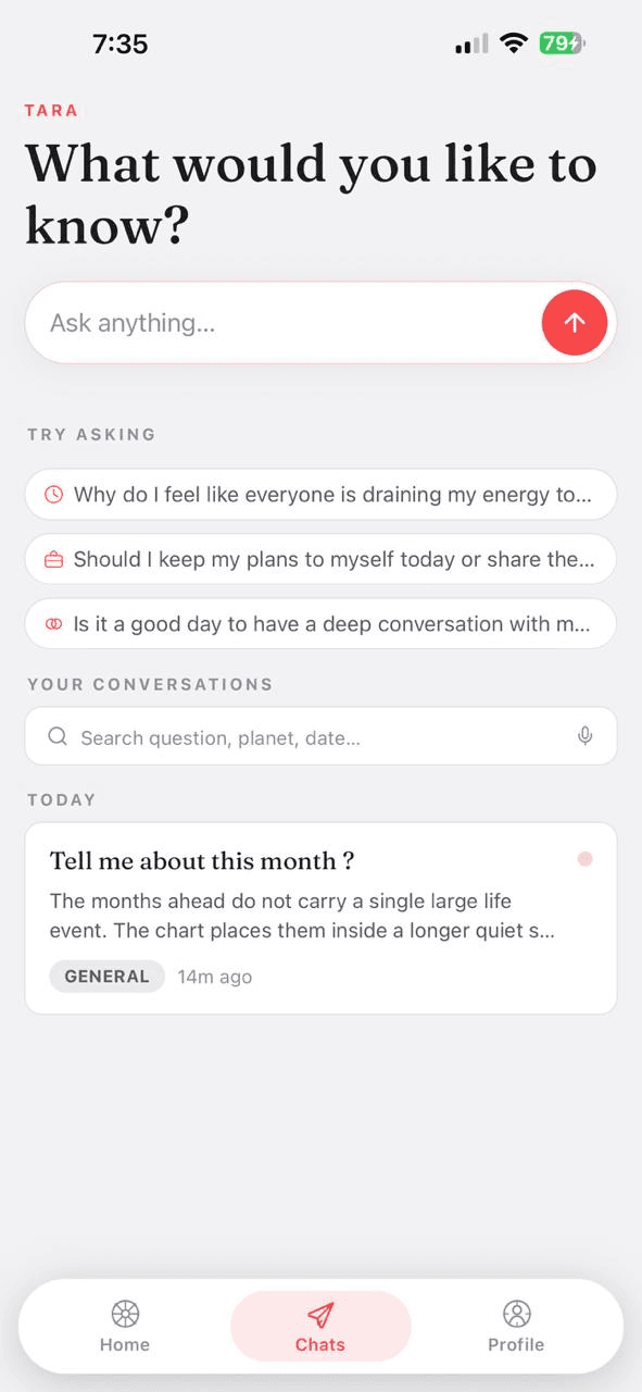 Private chart chat home in Karma Code