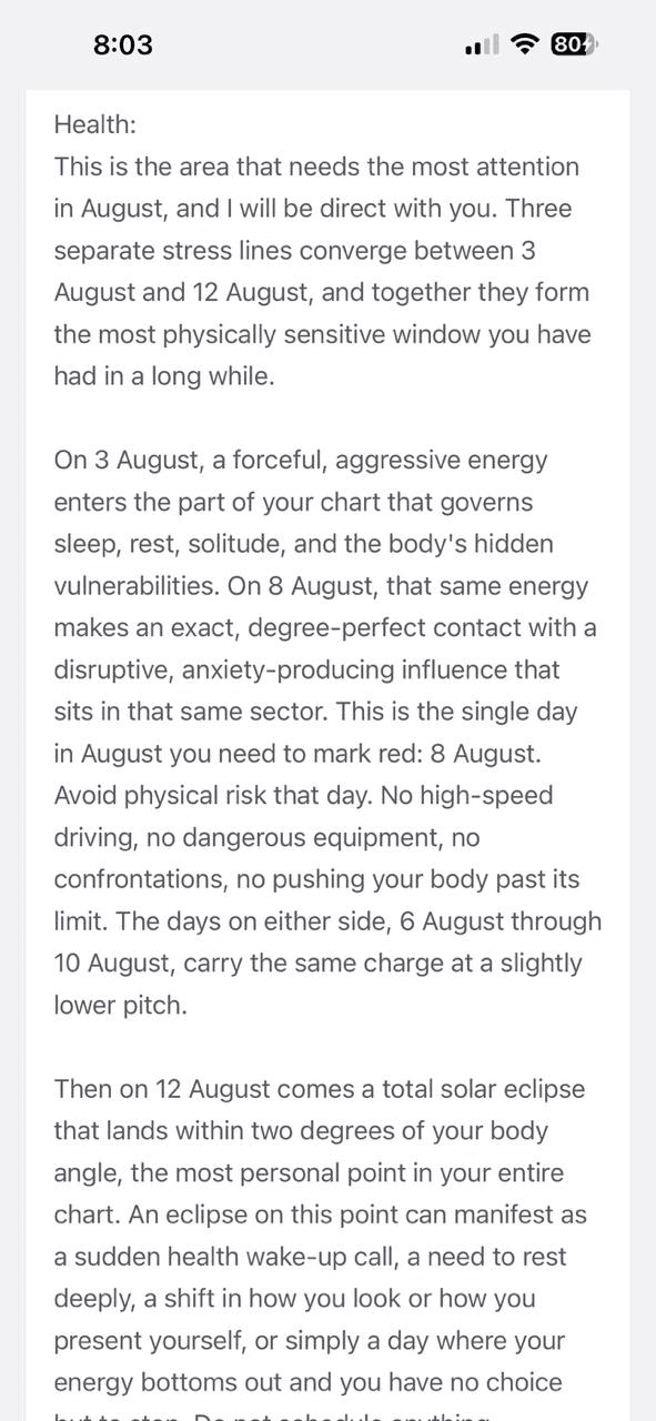 Monthly health report detail in Karma Code